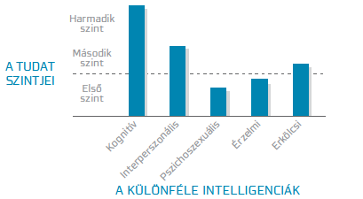 32 9. Ábra: A spiráldinamika szín szerinti ábrázolása és a négy kvadráns Forrás: http://pialogue.info/definitions/spiral_dynamics_aqal_big.jpg 3.4.