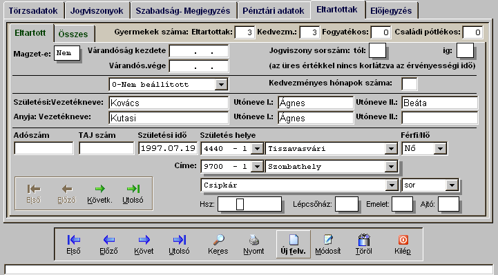 Pénztári adatok Itt a magánnyugdíj, önkéntes, önsegélyezı, egészségpénztári nyilvántartási tételeit tekinthetjük meg.