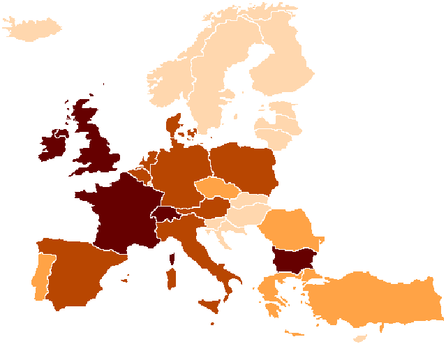 A kanyaró gyakorisága Európában, 2009 (esetek száma 100 000 lakosra) Forrás: EUVACNET alacsony mérsékelt magas Mi a kanyaró (morbilli)?