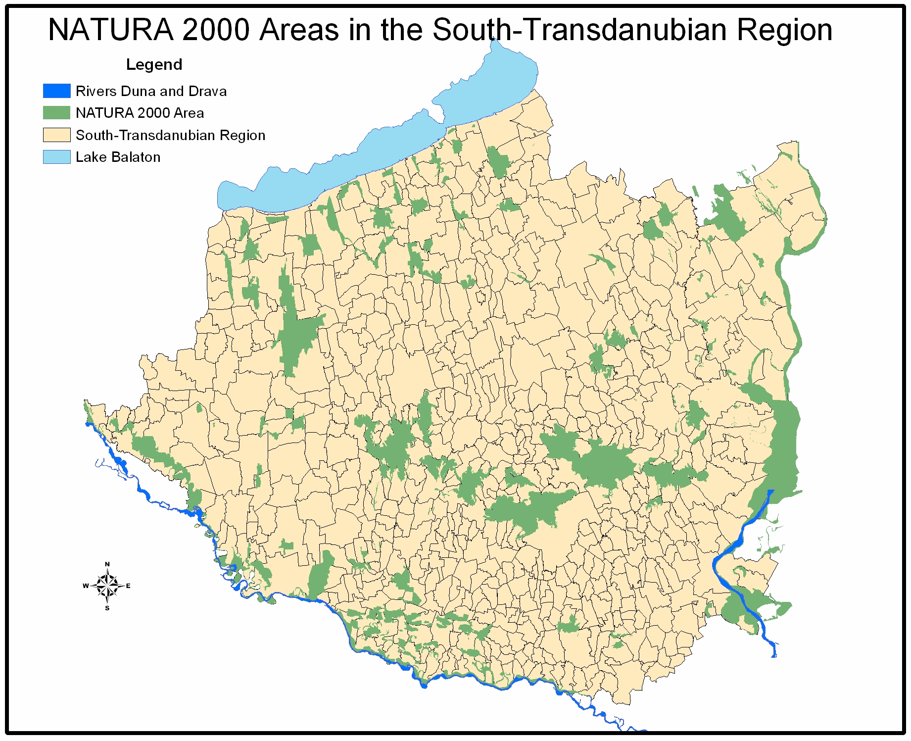 2000 program 21. Ennek keretében a régióban is jelentős területek kerültek kijelölésre, mint Különleges Természet Megőrzési Terület (Rinya mente, Dráva mente, Mecsek 4. térkép).