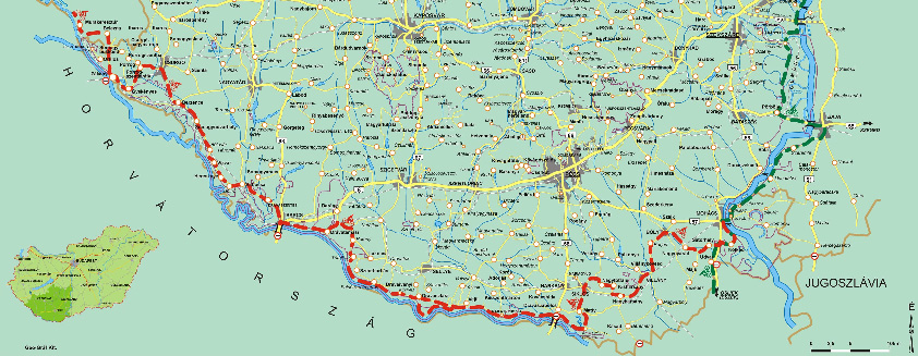 10. térkép: A Drava Route 38 11. térkép: A "Három folyó" kerékpártúra-útvonal 39 Borturizmus. Dél-Magyarország, különös tekintettel a Bóly környéki ún.