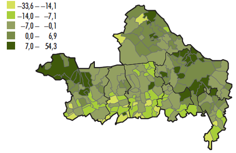 Győr-Moson-Sopron Megye Területfejlesztési Koncepciójának Hatásvizsgálata A megyében 2000 után a városiasodás felgyorsult, a népesség egyre nagyobb hányada él városokban.