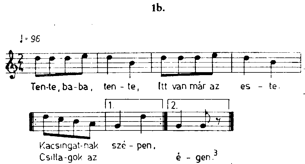 2 Tente, baba, tente, Itt van már az este. Jó anyácskád ringat, Dalocskával altat. 4 3 Tente, baba, tente, Aludj, szívem szentje. Tente, baba, párnára, Kicsi kutya szalmára.