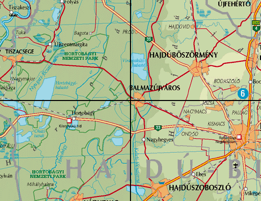 HELYZETFELTÁRÓ- HELYZETELEMZŐ - HELYZETÉRTÉKELŐ MUNKARÉSZEK 38 1.5 Hatályos településfejlesztési döntések 15. térkép: Balmazújváros és környéke Forrás: www.teir.