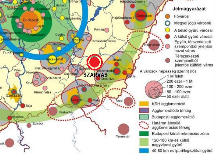 HELYZETFELTÁRÓ- HELYZETELEMZŐ - HELYZETÉRTÉKELŐ MUNKARÉSZEK 16 1 Helyzetfeltáró munkarész Településhálózati összefüggések és térségi kapcsolatok, a város helye a településhálózatban Dél-Alföldi régió