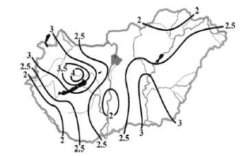 Az 1982-es légköri erıforrás felmérés kertében (Major, 1984) készült az 6. ábrán látható térkép.