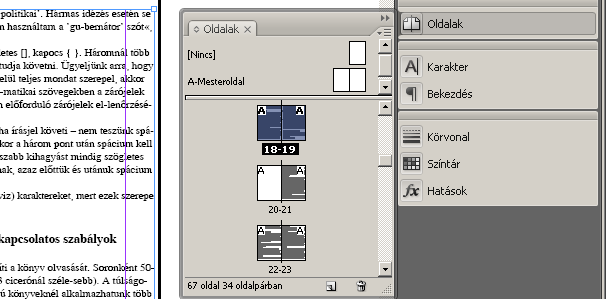 INDESIGN ALAPOK 53 1-32. ábra A program ezt követően automatikusan elvégzi az oldal és szakaszszámozást, a szöveg áttördelését.