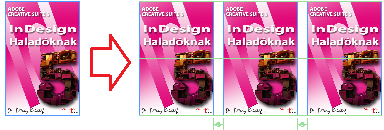 INDESIGN ALAPOK 99 Objektum másolatának létrehozása rácsmintázatban Az objektumokból, másolatuk elhúzása közben készíthető az objektumból álló rács.