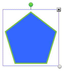 8. fejezet - Objektumok manipulációja 2. Az objektum tetején megjelenő zöld körre kattintva, és nyomva tartva az objektum a kívánt irányba elforgatható. Egyszerre több objektum forgatása 1.