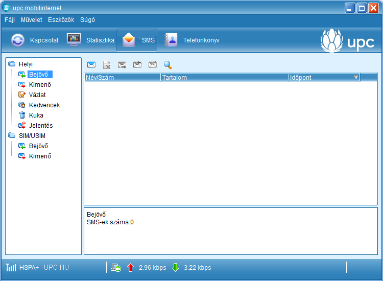 3.3.3. SMS üzenetek megtekintése A upc mobilinternet program segítségével megtekintheti a UPC által Önnek küldött SMS üzeneteket.