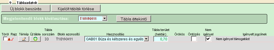 Ha nem módosítjuk a terület adatot, akkor a következő hibaüzenet figyelmeztet erre: A tábla másik részére történő igénylést az adatnézeten új tábla beszúrásával tehetjük meg. 7.2.3.