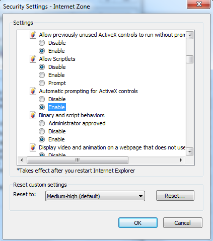 7.3 Az Active X engedélyezése az Internet Explorer-ben! A böngészőjének engedélyeznie kell az Active X-et, hogy Internet Explorer-en keresztül nézhesse a kamerát.