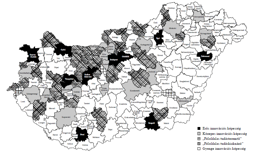 A Budapest körüli, európai szinten is mérhető teljesítményekhez a térségi innovációs képességek szempontjából a gödöllői kistérség járul leginkább hozzá, de nyilvánvaló az is, hogy például az ipari