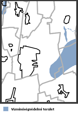 98 országos területrendezési terv térségi övezetei közül a 3.7. Országos vízminőség-védelmi terület övezete a Tortyogói vízbázis közigazgatási határon átnyúló részét jelöli. 1.17-1.