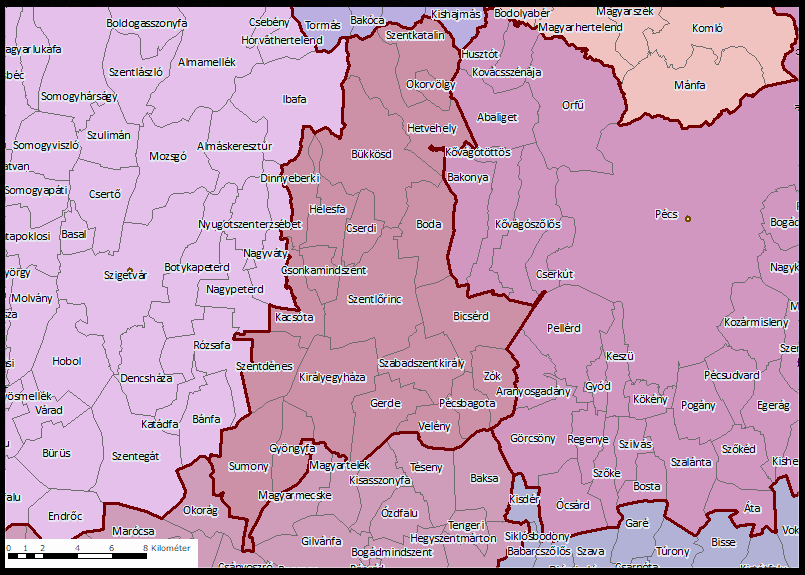 16 1.1-3. ábra: Szentlőrinci járás települései Forrás: gis.teir.