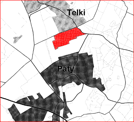 41. kép A golffalu tervezett helye a térképen A tárgyalások 2002-ben kezdődtek a beruházó cég (Grupo Milton) és a pátyi önkormányzat között.