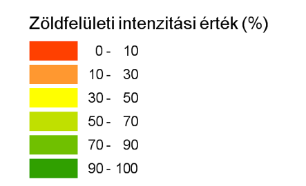 65. ábra: Közparkok, közkertek és erdőterületek lakóterületektől való távolsága A kerületben található erdőterületek nehézkes megközelíthetőségük, perifériális elhelyezkedésük miatt és állapotukból