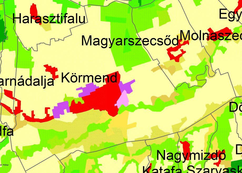 95 1.11.2.2 Tájhasználat értékelése Körmend közigazgatási területének több mint háromnegyede külterület. A település közigazgatási területének művelési ágak szerinti megoszlását a 1.11-7.