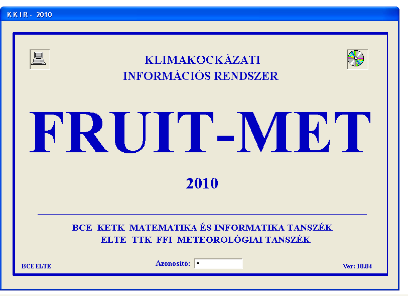 Agrárinformatikai Tanulmányok (2010) I. kötet 3. ábra. KKIR bejelentkező képernyő Az indítás után a mellékelt (3.ábra) bejelentkező képernyővel találkozunk.