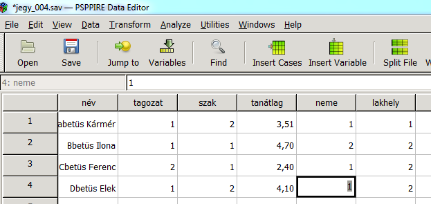 . 19. ábra Ha már vannak konkrét adataink, akkor elkezdhetjük a statisztikai elemzéseket.