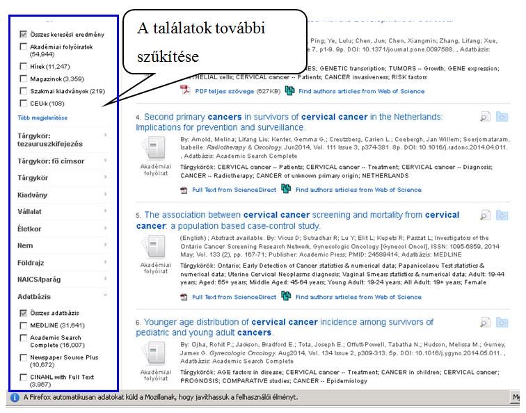 2/16. ábra Szűkítési lehetőségek 2/17.