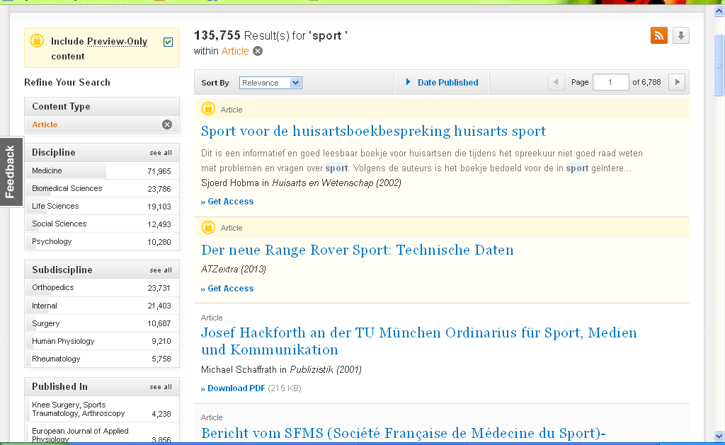 2/35. ábra Találati lista további szűkítéssel 2.7. Szakadatbázis 2.7.1.