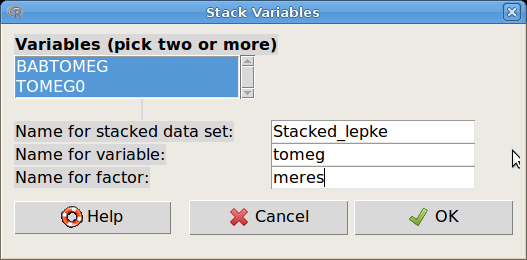 6.3. Sorok eltávolítása 10. ábra. Sorok eltávolítása: Data Active data set Remove row(s) form active data set... Adott sorszámú, vagy megnevezésű sorok eltávolítása az adattáblázatból (10. ábra).