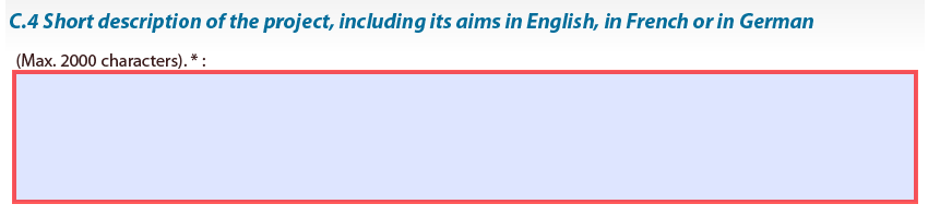 C.4: A projekt rövid összefoglalása - erre a kérdésre csak angolul, franciául vagy németül adható meg a válasz (max.