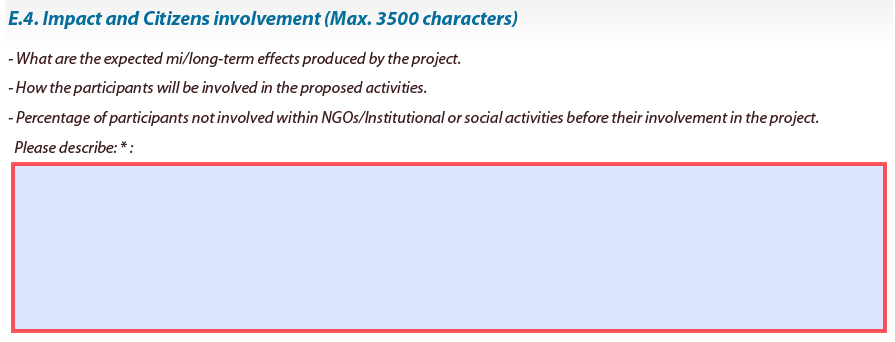 E.4: Hatás és polgári részvétel Összefoglalás arról, hogyan próbálnak minél több résztvevőt bevonni a projektbe a szervezők: - a projekt rövid és hosszú távú hatásai - a résztvevők
