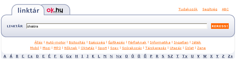 Az OK.hu A legújabb magyar keresı az Origo portál OK.hu keresıje. Webcíme: www.ok.