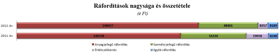 Az értékcsökkenési leírás összegében jelentős csökkenést a bérleti jog értékcsökkenésének 2012 évben történő 0-ra íródása okozza.