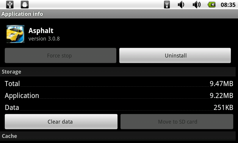 Alkalmazások rendezése Nem Android Market alkalmazások telepítésének engedélyezése: 1. Nyissa meg a settings(beállítások) menüt. 2. Nyissa meg a Applications (alkalmazások) menüt. 3.