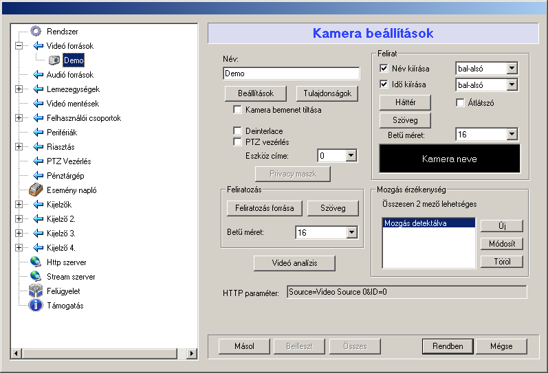 IP kamera kommunikációs idıküszöbei. 3.4.