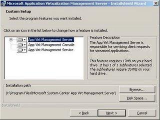 Application Virtualization Management Server telepítése 1.