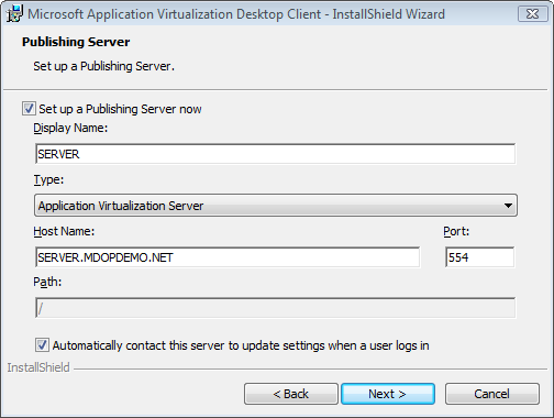 Application Virtualization Desktop Client telepítése 1. Szükséges alkalmazások 2. Üdvözlő képernyő 3. Telepítés típusa 4.