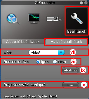 iii. Amikor telepíti a Q Presenter alkalmazást, a program automatikusan azonosítani fogja számítógépe operációs rendszerének nyelvét, és az operációs rendszerrel egyező nyelven telepíti azt.