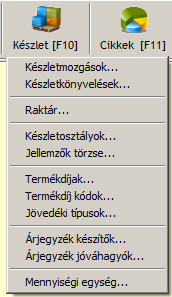 Készletmozgás - Anyagkönyvelés A raktári készletkönyvelés anyagkönyvelés az F10-es funkcióbillentyűvel azonnal indítható, vagy a fenti ikonra való dupla kattintással is indítható.