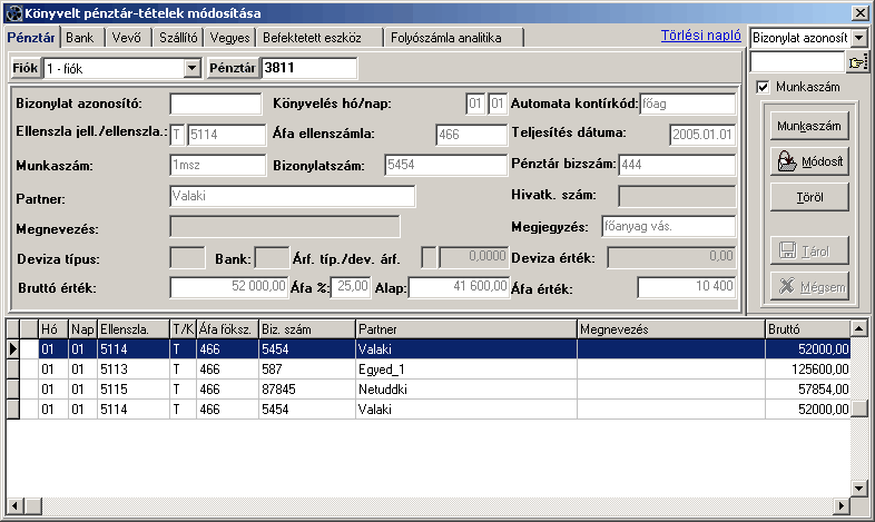 Tools rendszerek 10 Tools rendszerek 10.1 Archív adatok karbantartása 140 Amikor a bizonylatok rögzítésével végeztünk, a könyvelési tételeket letároljuk a főkönyvre.