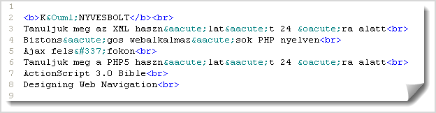 31. ábra apply-templates Az átalakított példában az első sablon tartalmazza <xsl:apply-templates /> elemet ezért a processzor keres olyan sablon(oka)t amelyek a kontextusból (/konyvek) elérhető