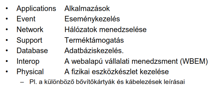 1. Sémakiterjesztés (Extension Model) A sémakiterjesztés azért szükséges, mert a rendszerelemek jellemzően termékilletve gyártó specifikusak.