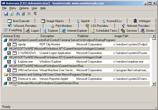 Hibakeresés és elhárítás A programhoz tartozik egy parancssori felülettel rendelkező eszköz is (AutoRunsc.exe), amellyel lehetőségünk van a kimenet csv fájlba való elmentésére is. 6.22.