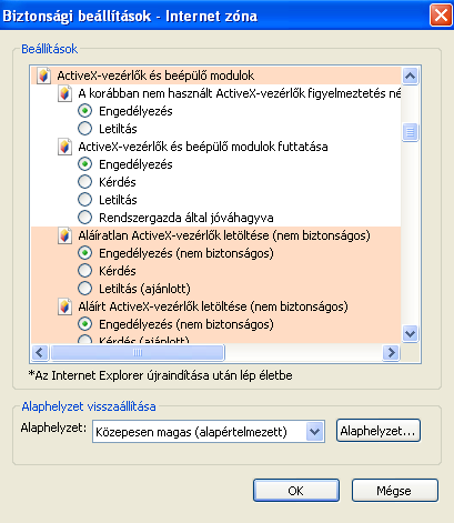 Beállítás IE-hez: Ha először használod és a vezérlők nem töltenek be, kövesd az utasításokat.