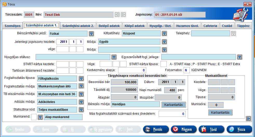 rendezni FEOR szám illetve megnevezés szerint 2122 Számfejtési adatok 1 Az alábbi