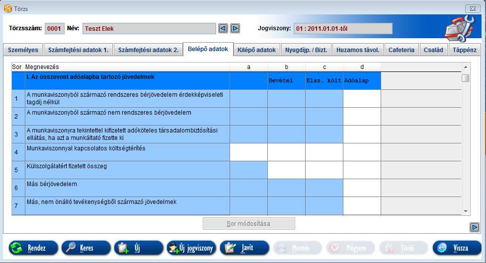 Bóra - Munkaügyi-, bér-és SZJA elszámoló rendszer 23 2124 Belépő adatok Itt kell