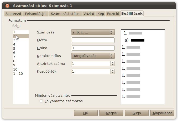 36 Lit22 é f232222 2. A Stíu22 é f2322z2 ablakban válasszuk ki a Lit3tíu22 lapot az eszköztár 5. ikonjával. 3. Keressük meg a Számozás stílust, és kattintsunk rá duplán.