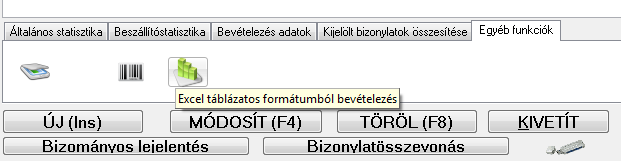 BEVÉTELEZÉS KÉSZÍTÉSE KÜLSŐ SZÁMLÁZÓBAN KIÁLLÍTOTT BIZONYLATBÓL, EXCEL TÁBLÁZATBÓL Amennyiben rendelkezésünkre áll táblázatosítható formában egy bizonylat, melyet be szeretnénk vételezni,