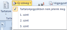 Tartalomjegyzék létrehozása A tartalomjegyzék a dokumentum adott szintű címeit sorolja fel, és megadja oldalszámukat.