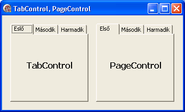 13.9 Könyvjelzők TabControl, PageControl A Delphiben könyvjelzőkkel kétféle képpen dolgozhatunk. Vagy TabControl vagy PageControl segítségével.