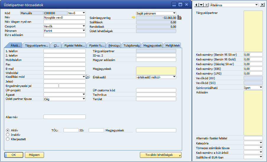 SAP Business One 20 Nem adatbázishoz kapcsolt mező (pl. a címkék) esetén csak a mező tartalma, valamint a form és a mező azonosítója látható. 2.1.
