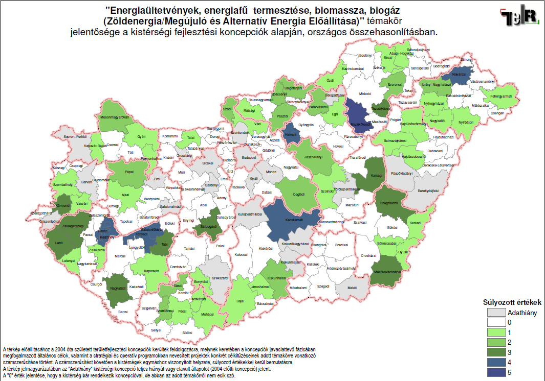 Ha azonban a megyei adottságokat kistérségi szinten is megvizsgáljuk, akkor látható, hogy a Békéscsabai kistérség települései nem tekintik alternatívának a biomassza alkalmazását. 10. sz. ábra: A zöldenergia jelentősége a Békéscsabai kistérségben Forrás: TEIR, Érték-Térkép 3.